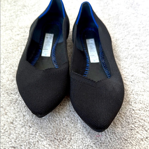 Rothy's The Point Black Flats Versatile Slip-On Shoes Size 9.5 - Picture 1 of 5